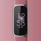 Fitbit Luxe Tracker with Orchid Band in Platinum Stainless Steel, , large