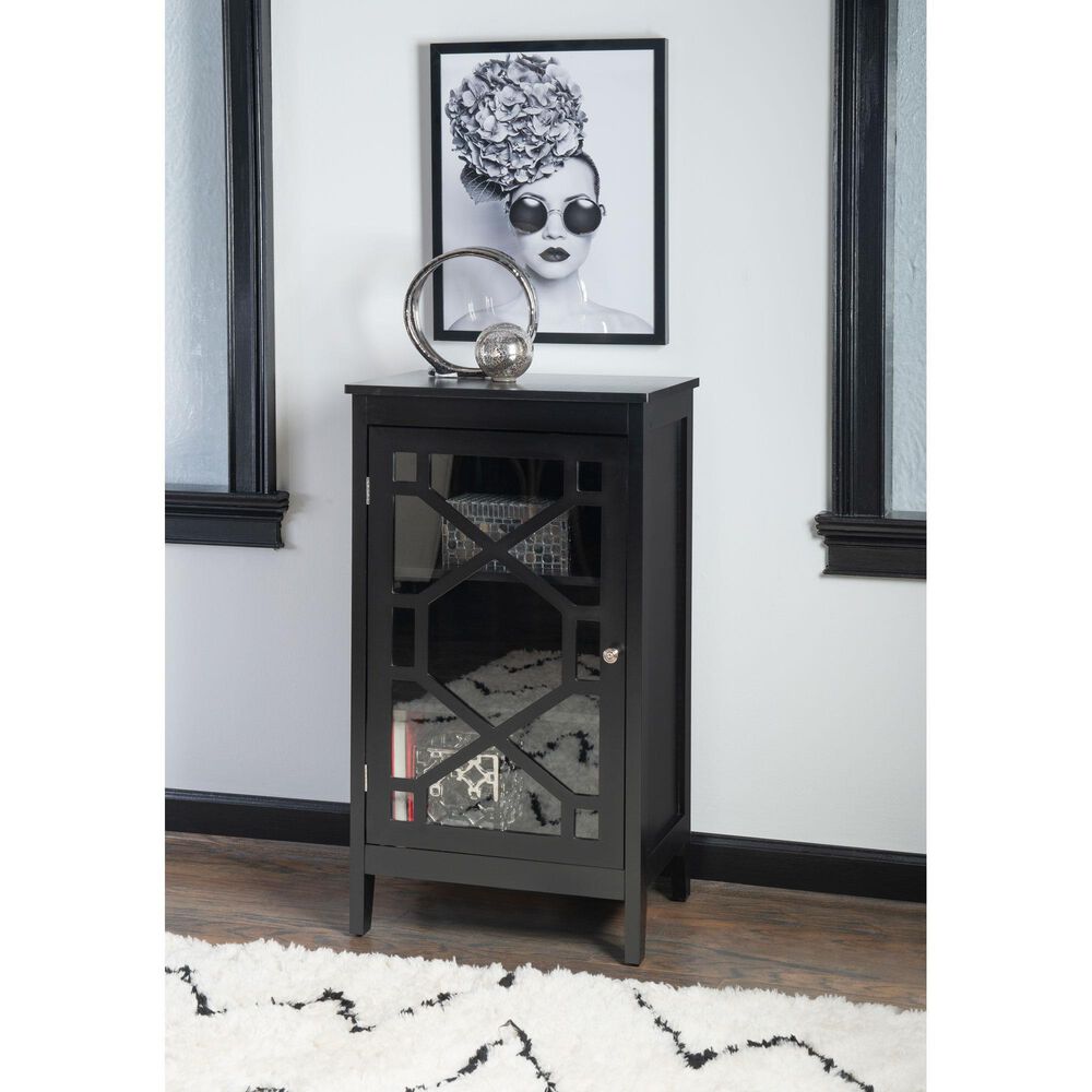 Linon Home Decor Fetti Small Cabinet in Black, , large