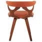 LumiSource Gardenia Swivel Arm Chair with Orange Upholstered in Walnut, , large