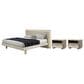 BDI Kara Queen Platform Bed and Two Nightstands in Washed Oak, , large