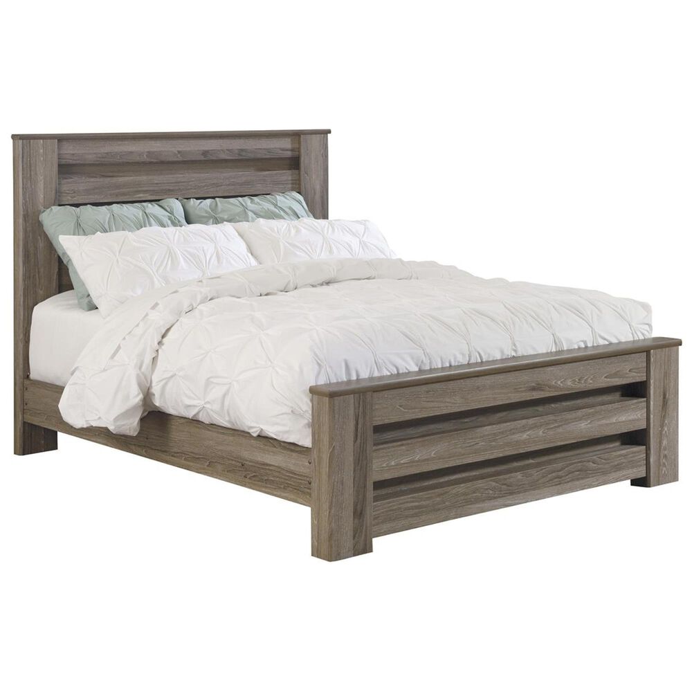 Ashley Zelen 5 Piece Queen Bedroom Set in Warm Gray, , large