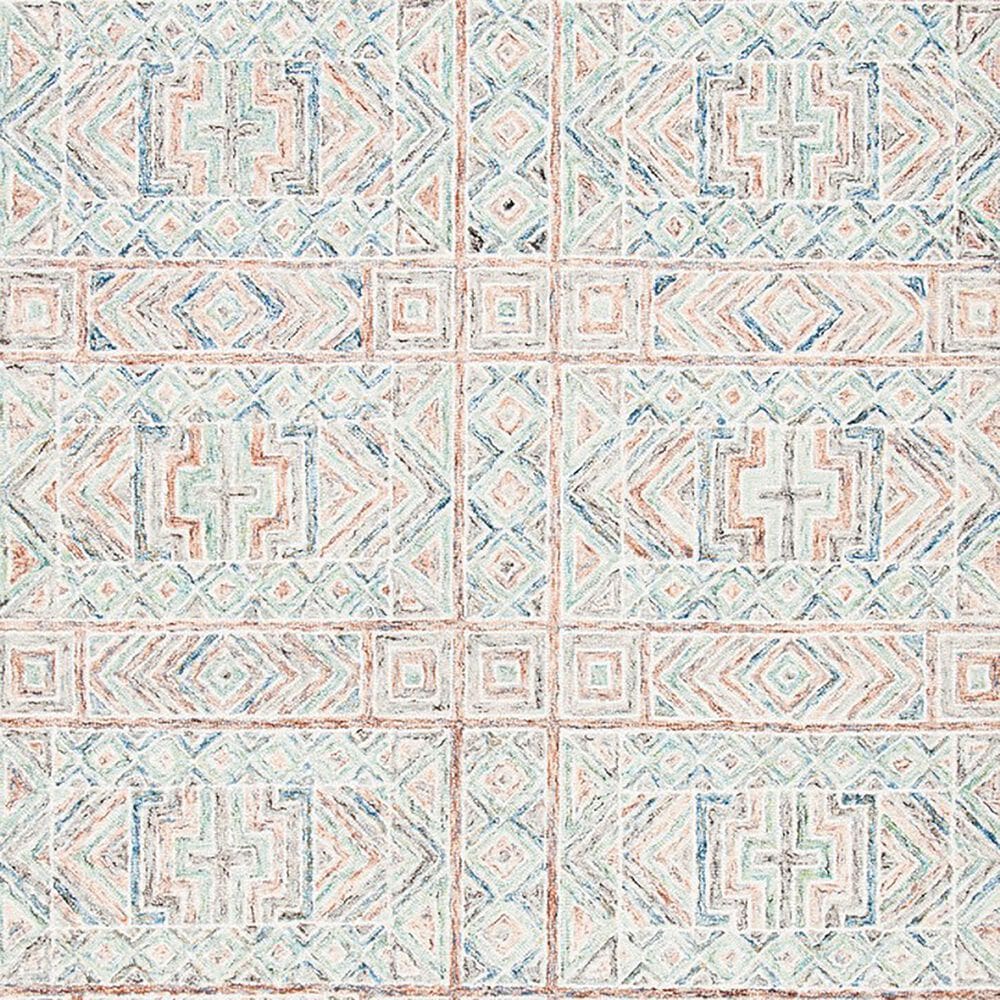 Safavieh Micro-Loop Geometric 5&#39; Round Blue and Green Area Rug, , large