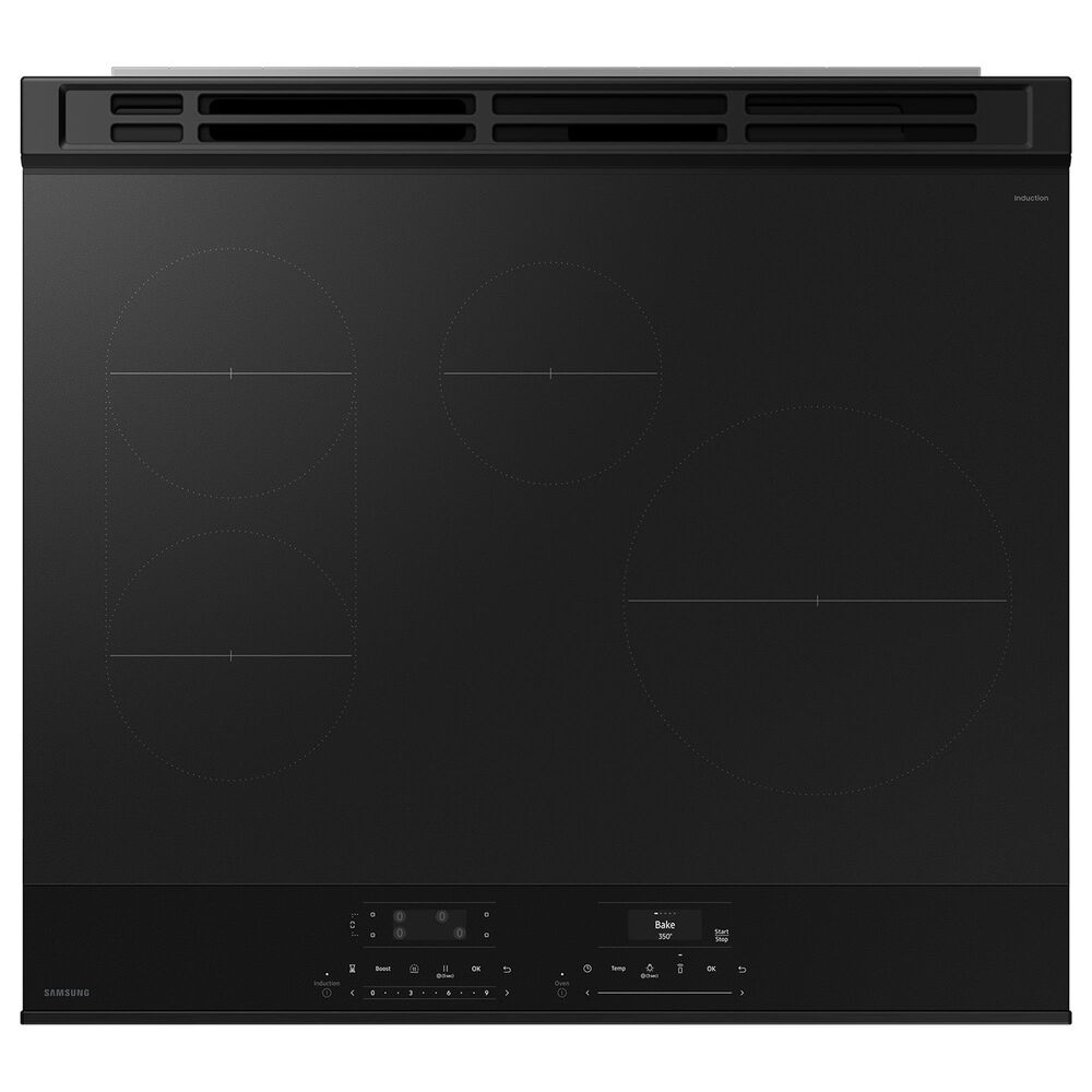 Samsung Bespoke Bespoke 6.3 Cu. Ft. Smart Slide-In Electric Induction Range with Ambient Edge Lighting and Air Sous Vide in White Glass, , large
