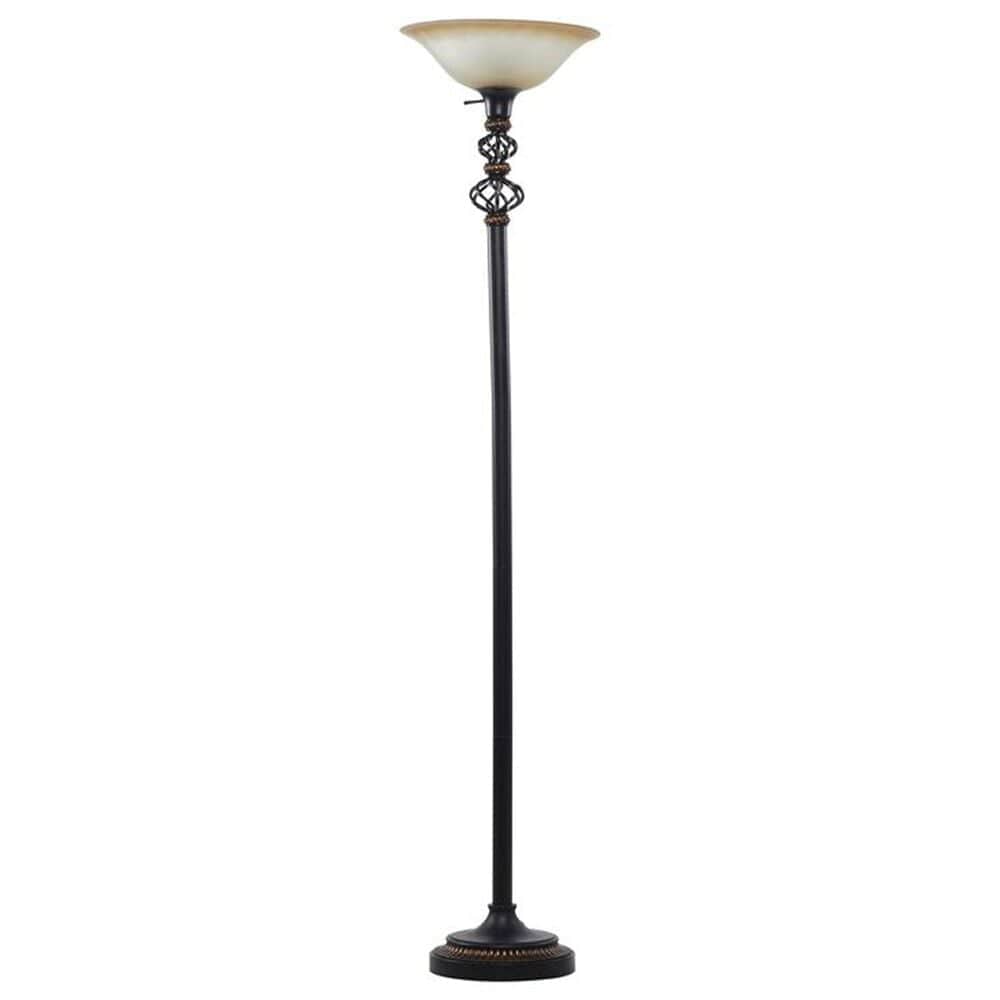 Maple and Jade Twisted Flourishes and Rings Floor Lamp in Matte Black, , large