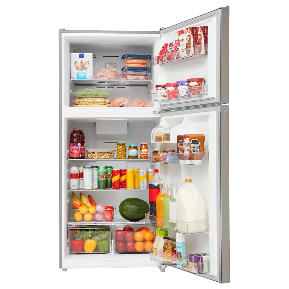 Midea 18 Cu. Ft. Garage Ready Top-Freezer Refrigerator in Stainless Steel, , large