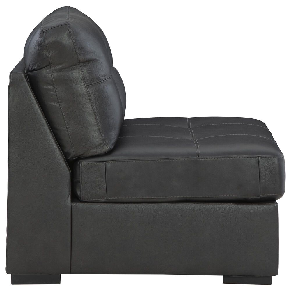 Ashley Brindley Pier 5-Piece Stationary Symmetrical Leather Sectional in Fog, , large