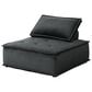 HOMLUX Anna 3-Piece Stationary Sectional Sofa in Black Velvet, , large
