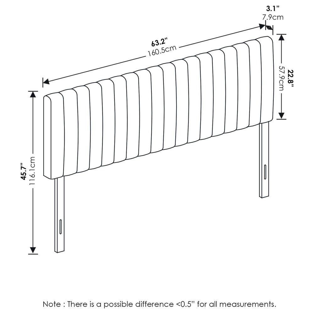 HOMLUX Roanne Queen Upholstered Tufted Headboard in Denim, , large