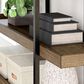 Ashley Montia 2-Piece Desk and Bookcase Set in Light Brown and Gunmetal Gray, , large