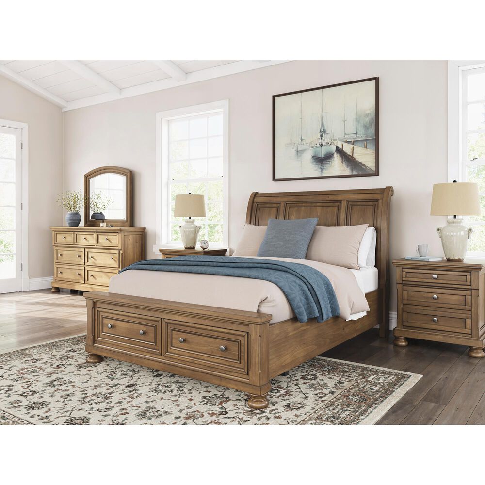 Ashley Feddinger 4-Piece Queen Storage Bedroom Set in Chestnut Brown, , large