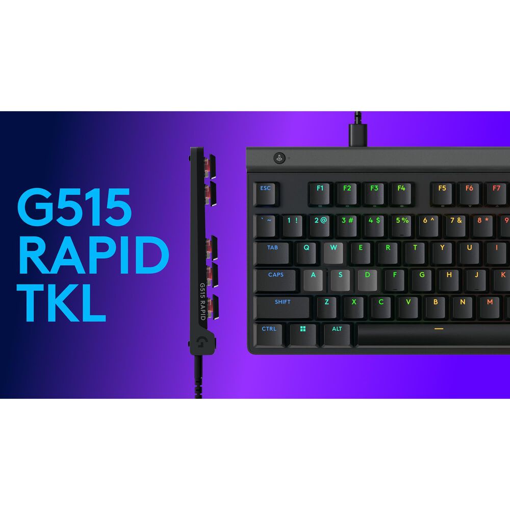Logitech G Series G515 Rapid TKL Wired Low Profile Analog Gaming Keyboard in Black, , large