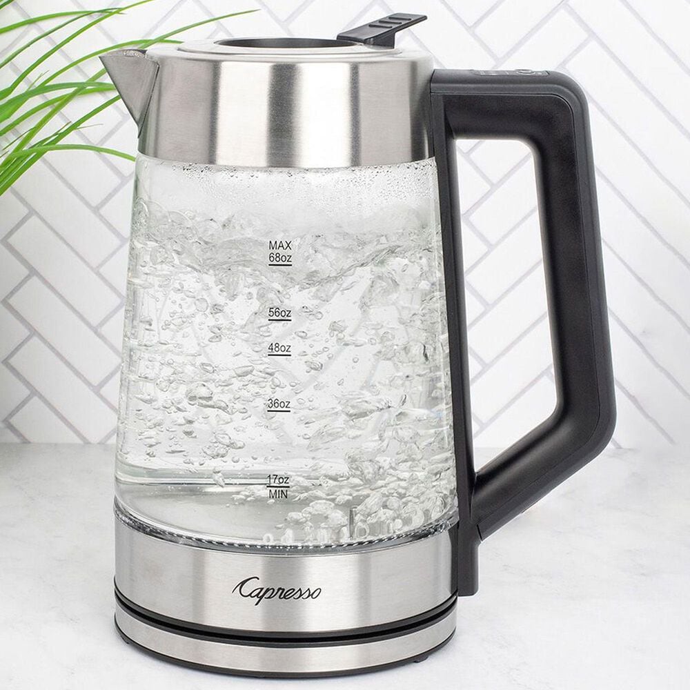 Jura H2O Glass Select 68 Oz Rapid Boil Kettle in Stainless Steel and Black, , large