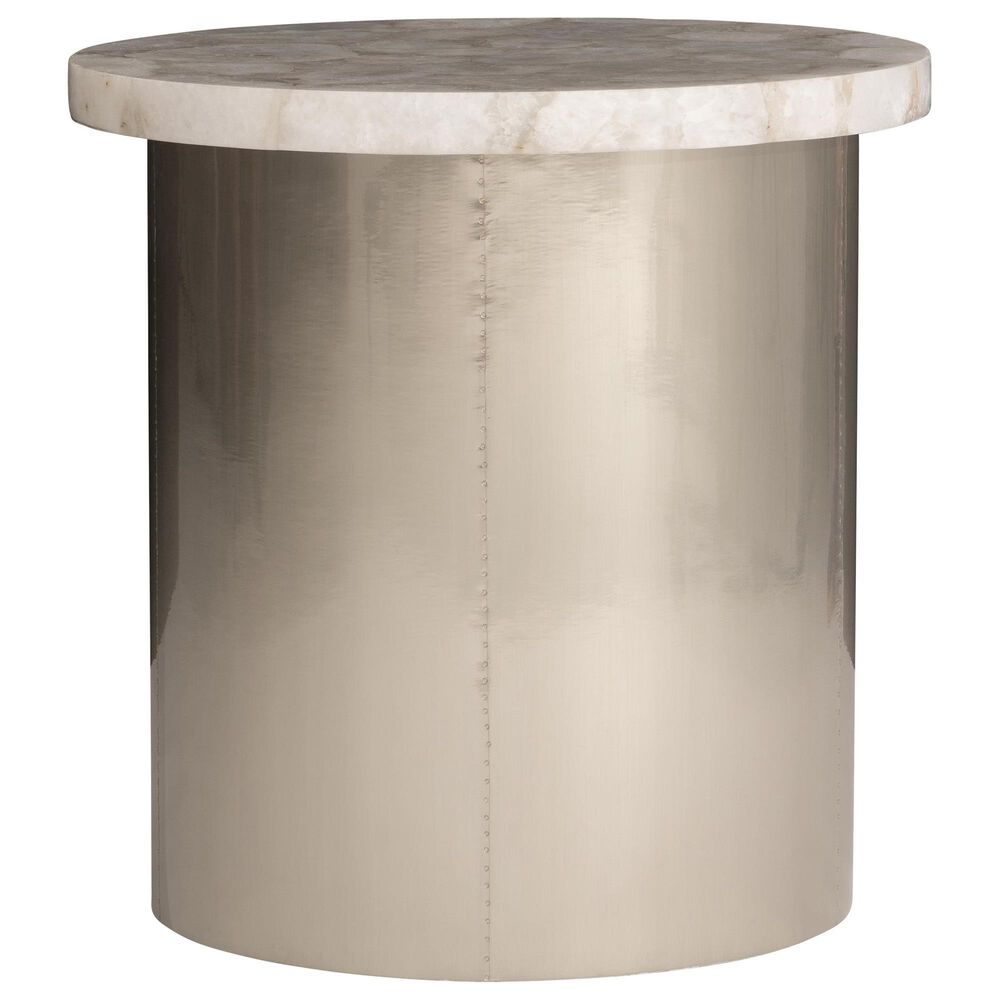 Bernhardt Shimla Side Table in White and German Silver, , large