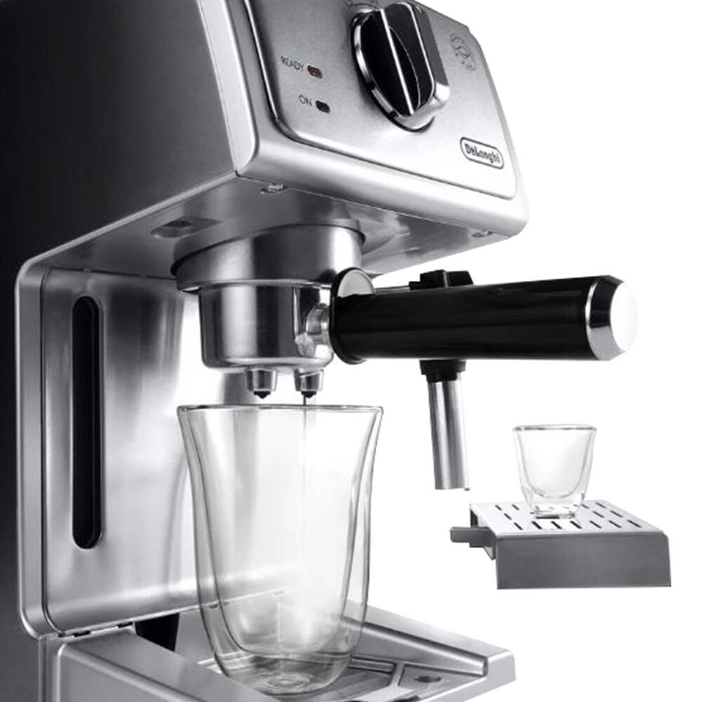 Delonghi Manual Espresso Maker in Stainless Steel Nebraska Furniture Mart