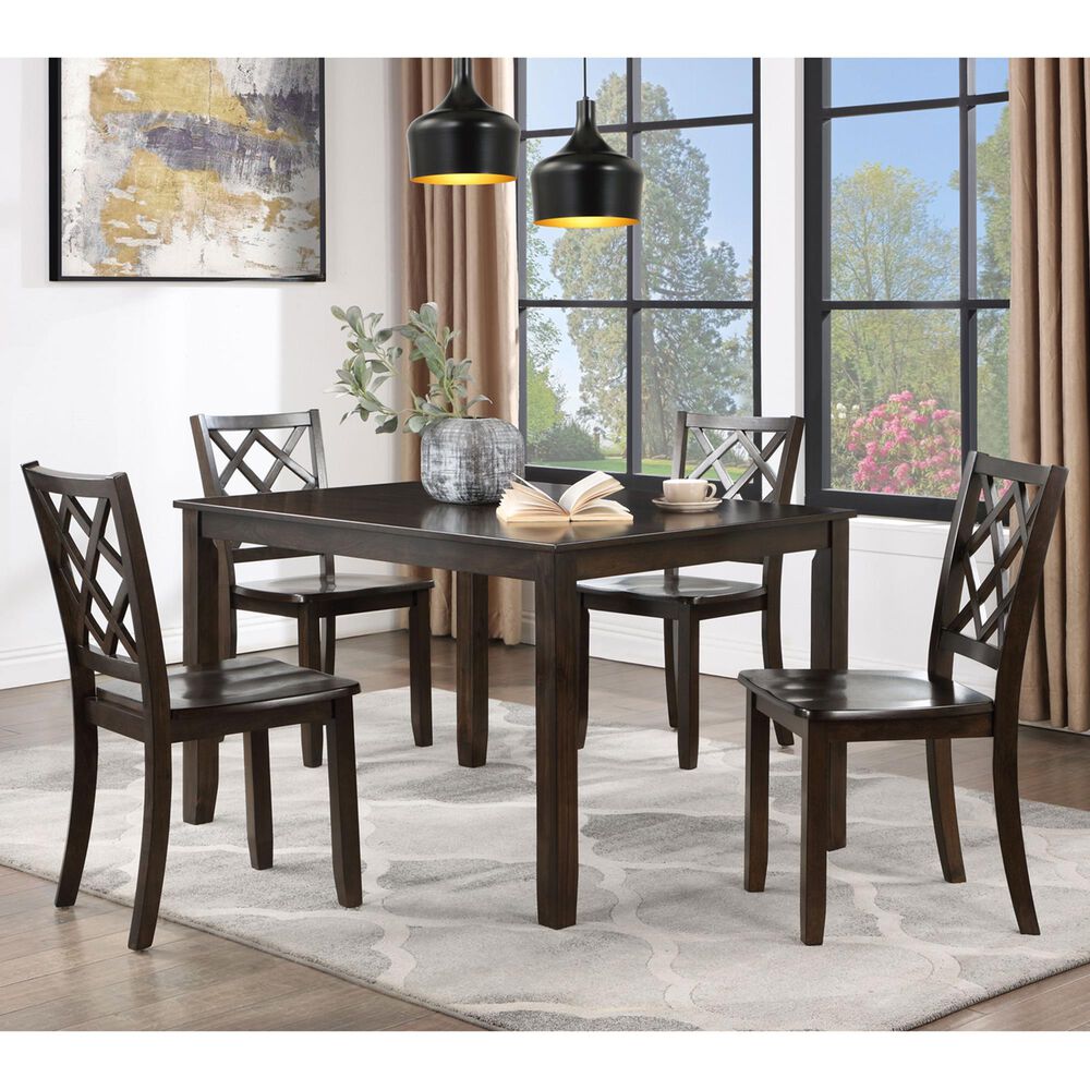 New Heritage Design Trellis 5 Piece Dining Set in Brwon, , large