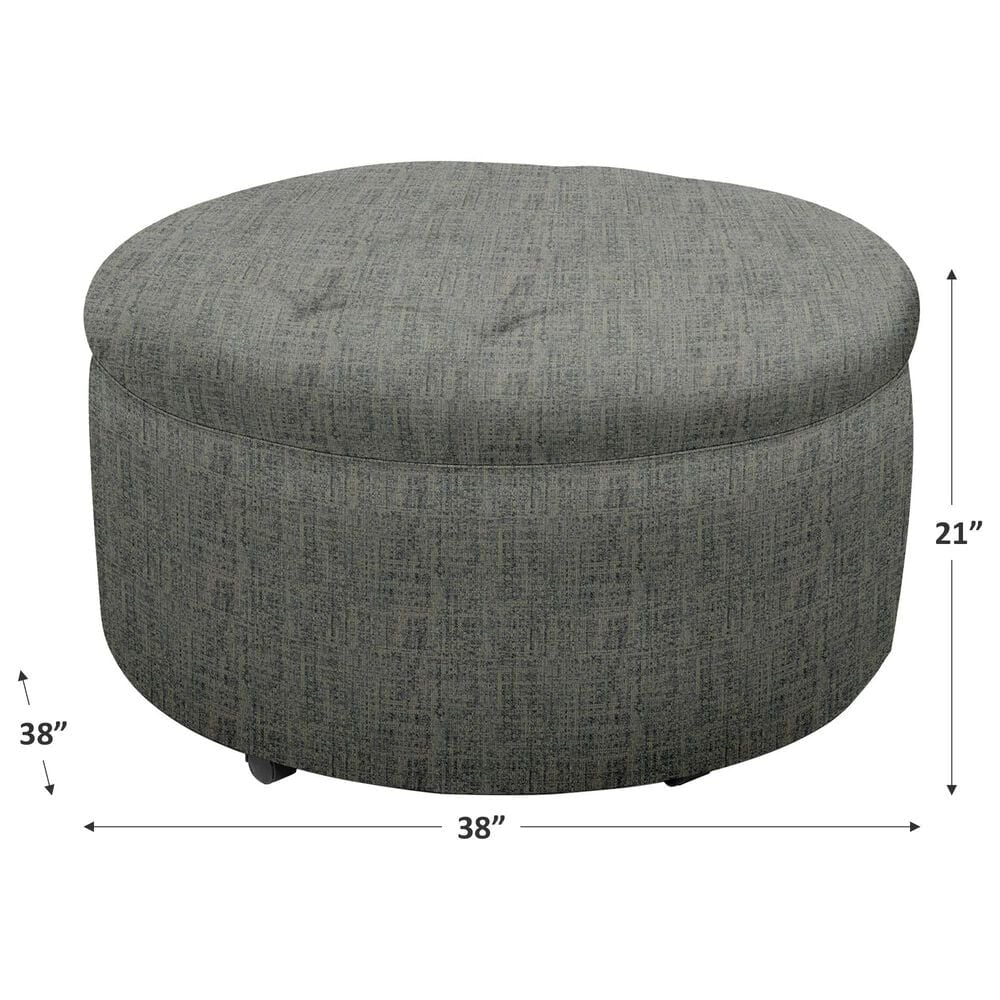 England Furniture Lina Storage Ottoman in Starr Chambray, , large