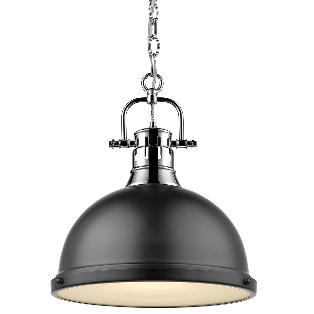 Golden Lighting Duncan 1-Light Pendant with Chain in Chrome, , large