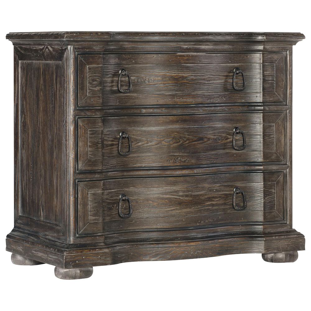 Hooker Furniture Traditions 3 Drawer Nightstand in Rich Brown and Grey, , large