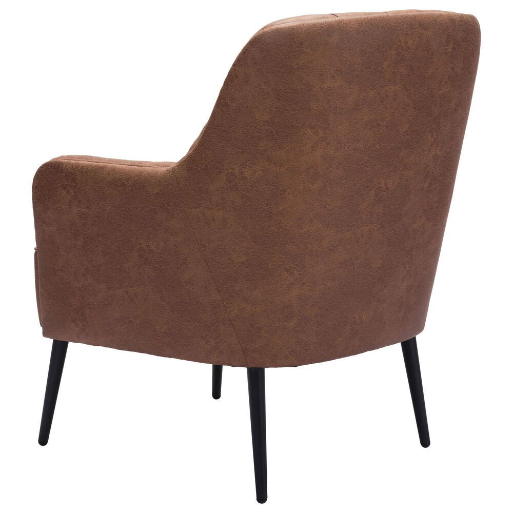 Zuo Modern Tasmania Accent Chair in Vintage Brown and Gold, , large