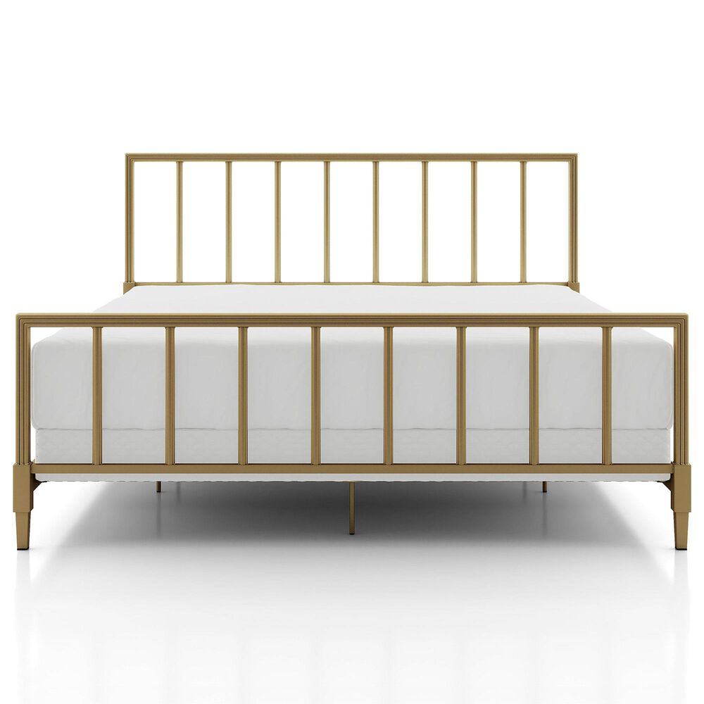 Furniture of America Blair King Slat Bed in Gold, , large
