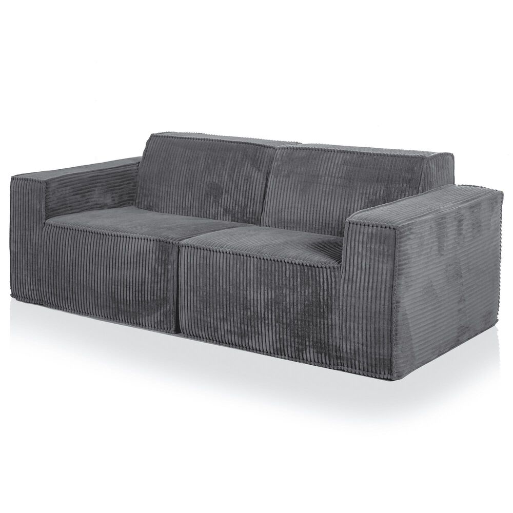 Furniture of America Facil 5-Piece Modular Track Arm Sofa Set in Dark Gray, , large