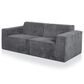 Furniture of America Facil 5-Piece Modular Track Arm Sofa Set in Dark Gray, , large