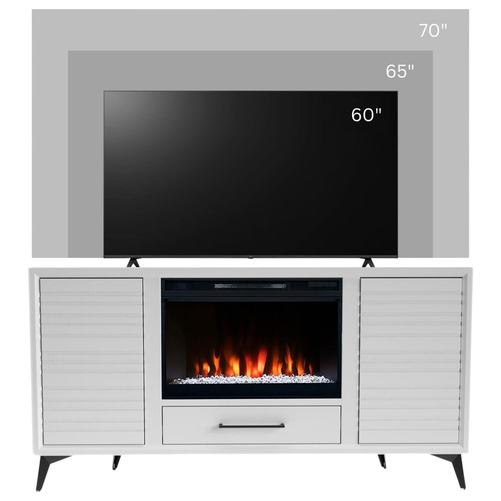 Legends Home Malibu 64" Corner Fireplace Console in White, , large