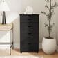 Linon Home Decor Cary 8-Drawer Rolling Cart in Black, , large