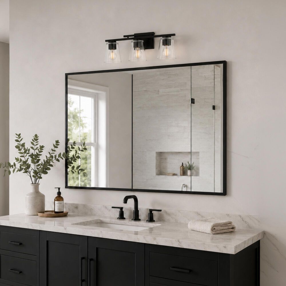 Vaxcel Sedona 3-Light Bathroom Vanity in Matte Black, , large