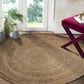 L&R Resources Natural Jute  6" Round Gray Area Rug, , large