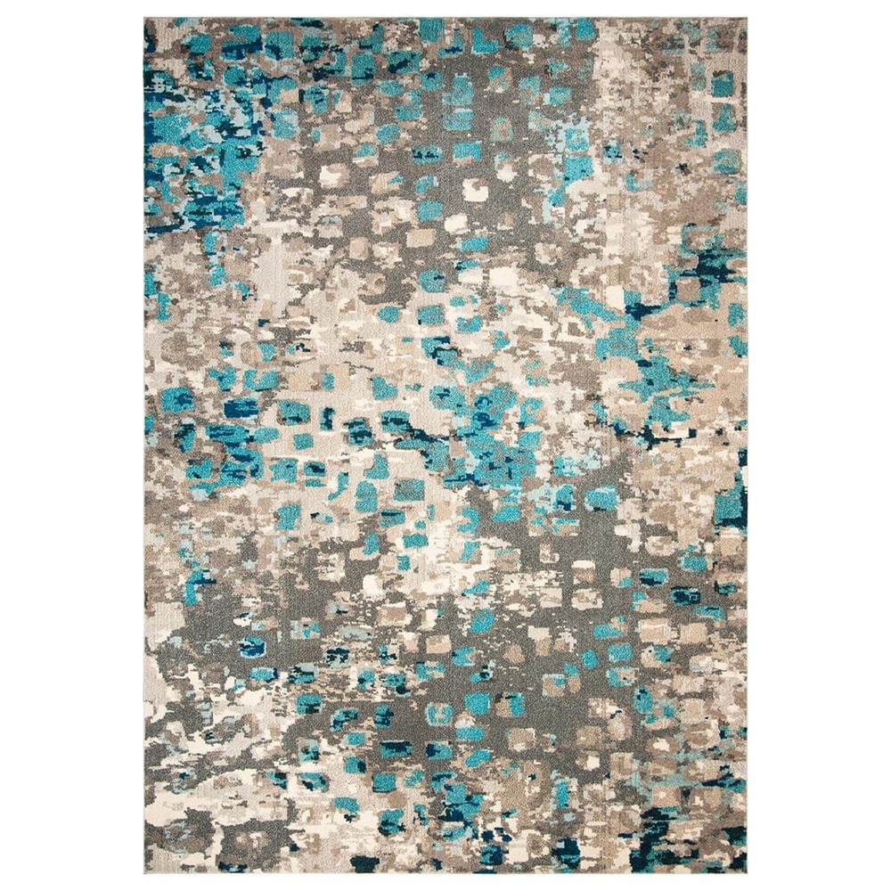 Safavieh Monaco 8" x 10" Grey and Light Blue Area Rug, , large