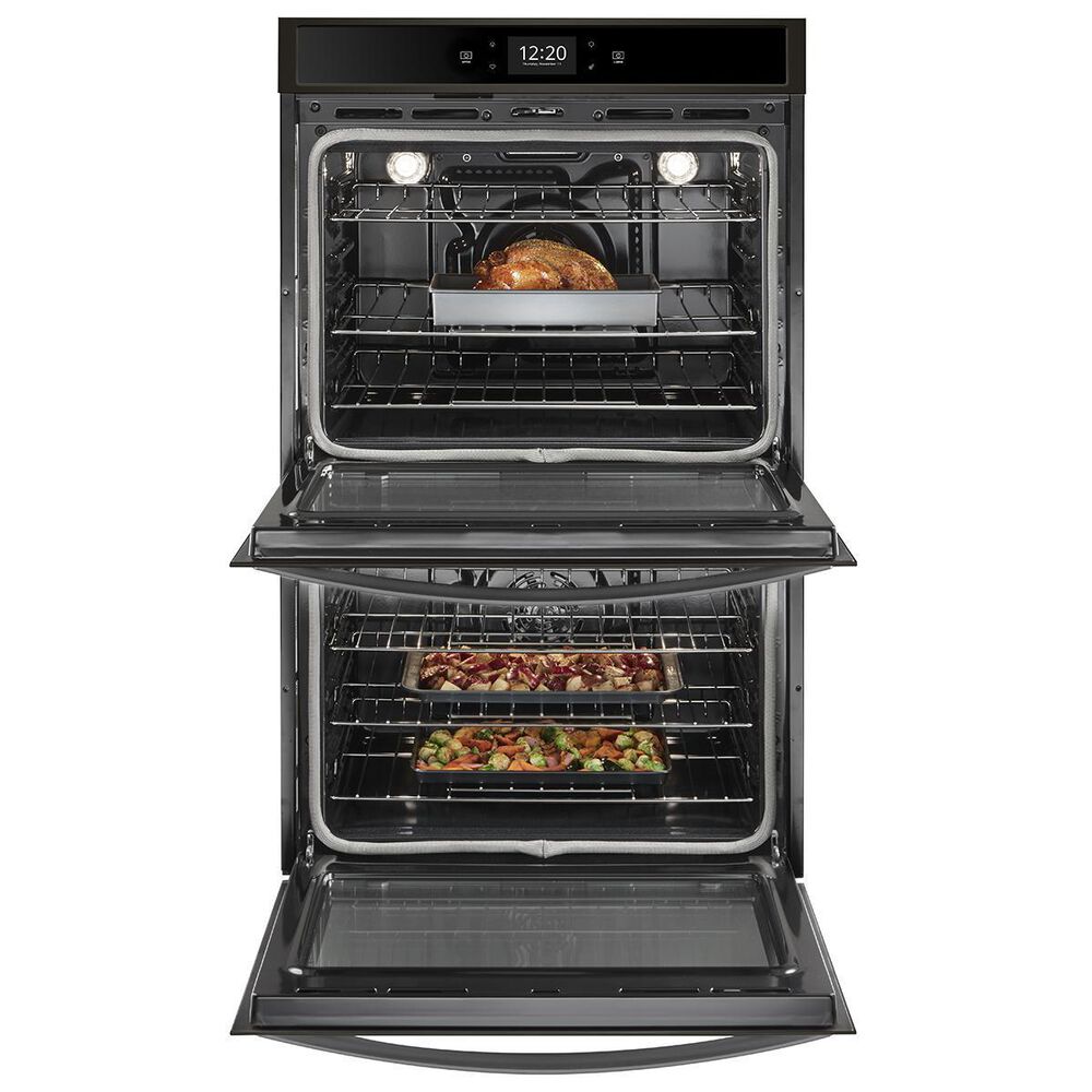Whirlpool 30&quot; 10 Cu. Ft. Smart Double Wall Oven with True Convection Cooking - Black, , large