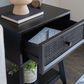 Linon Home Decor Catlett Side Table Nightstand in Matte Black, , large
