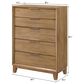 Crown Mark Florian 5 Drawer Chest in Light Brown, , large