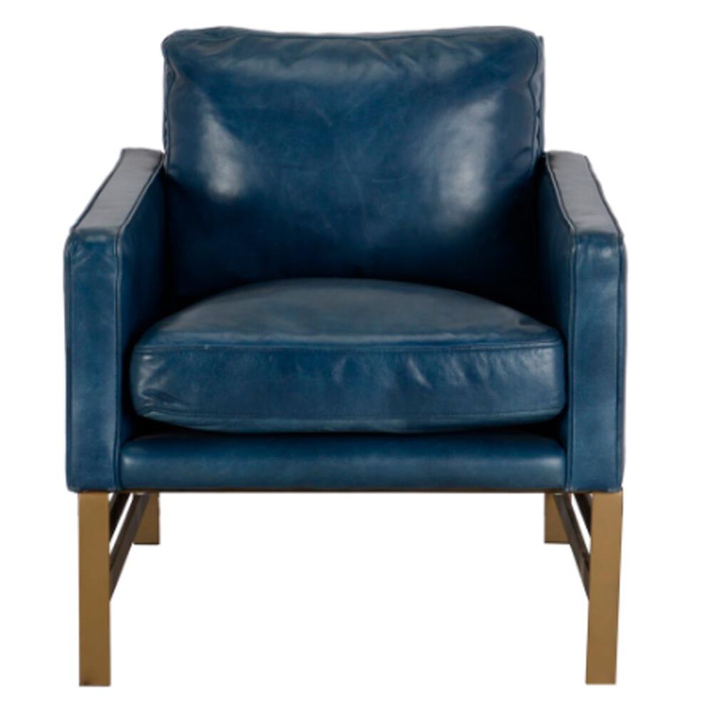 Classic Home Chazzie Leather Club Chair in Blue Shop NFM