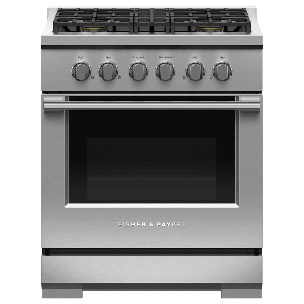 Fisher & Paykel 30" Freestanding Liquid Propan Gas Range with 4 Burners in Stainless Steel, , large