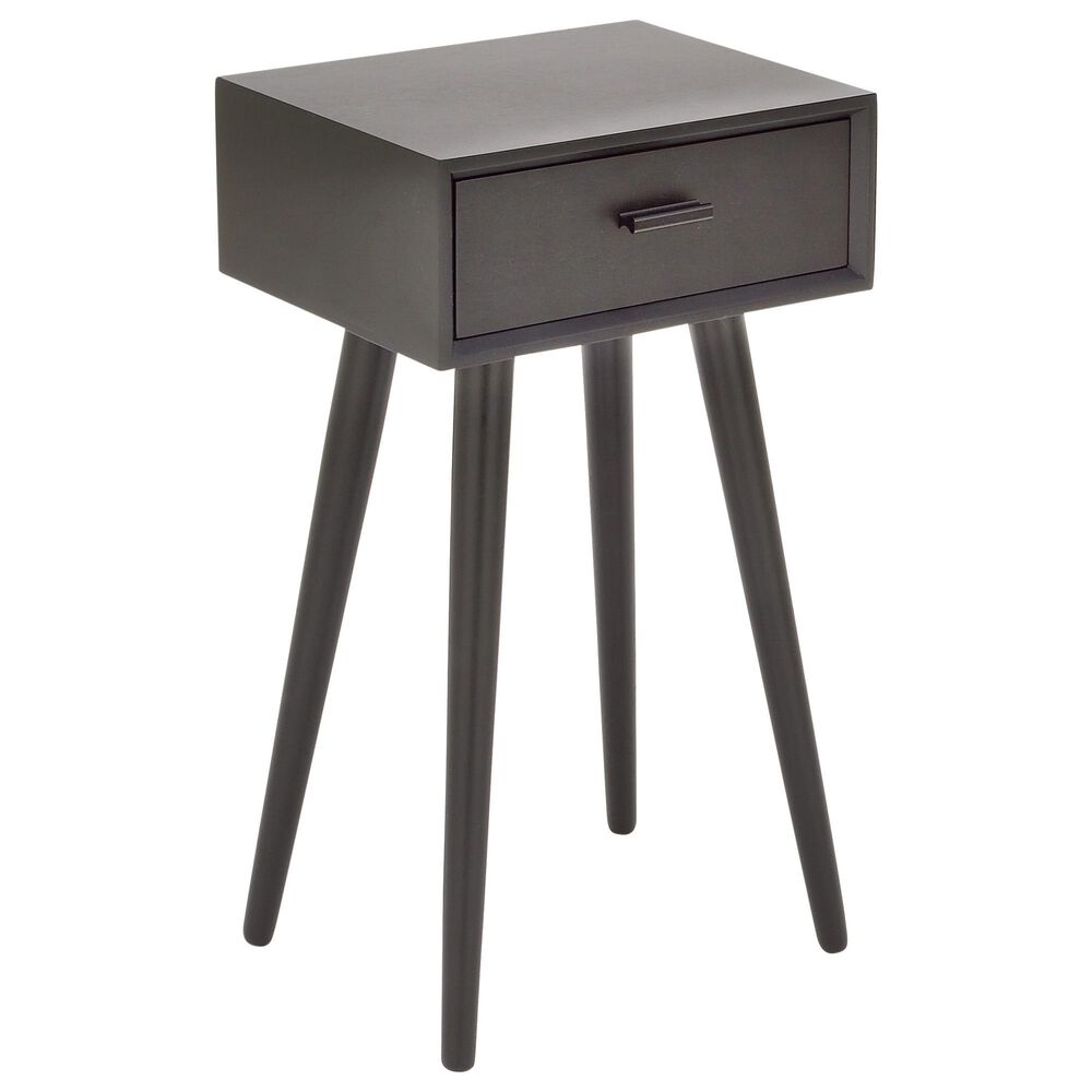 Uma Enterprises 1-Drawer Modern Accent Table in Black, , large