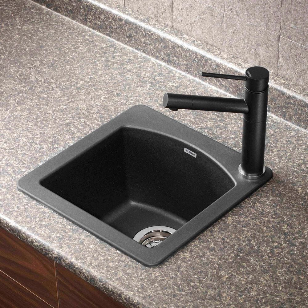 Blanco Diamond 15&quot; Dual Mount Bar Sink in Anthracite, , large