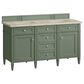 James Martin Brittany 60" Double Bathroom Vanity in Smokey Celadon with 3 cm Tajnar Eclos Top and Rectangular Sinks, , large