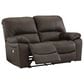 Ashley Leesworth Power Reclining Loveseat in Dark Brown, , large
