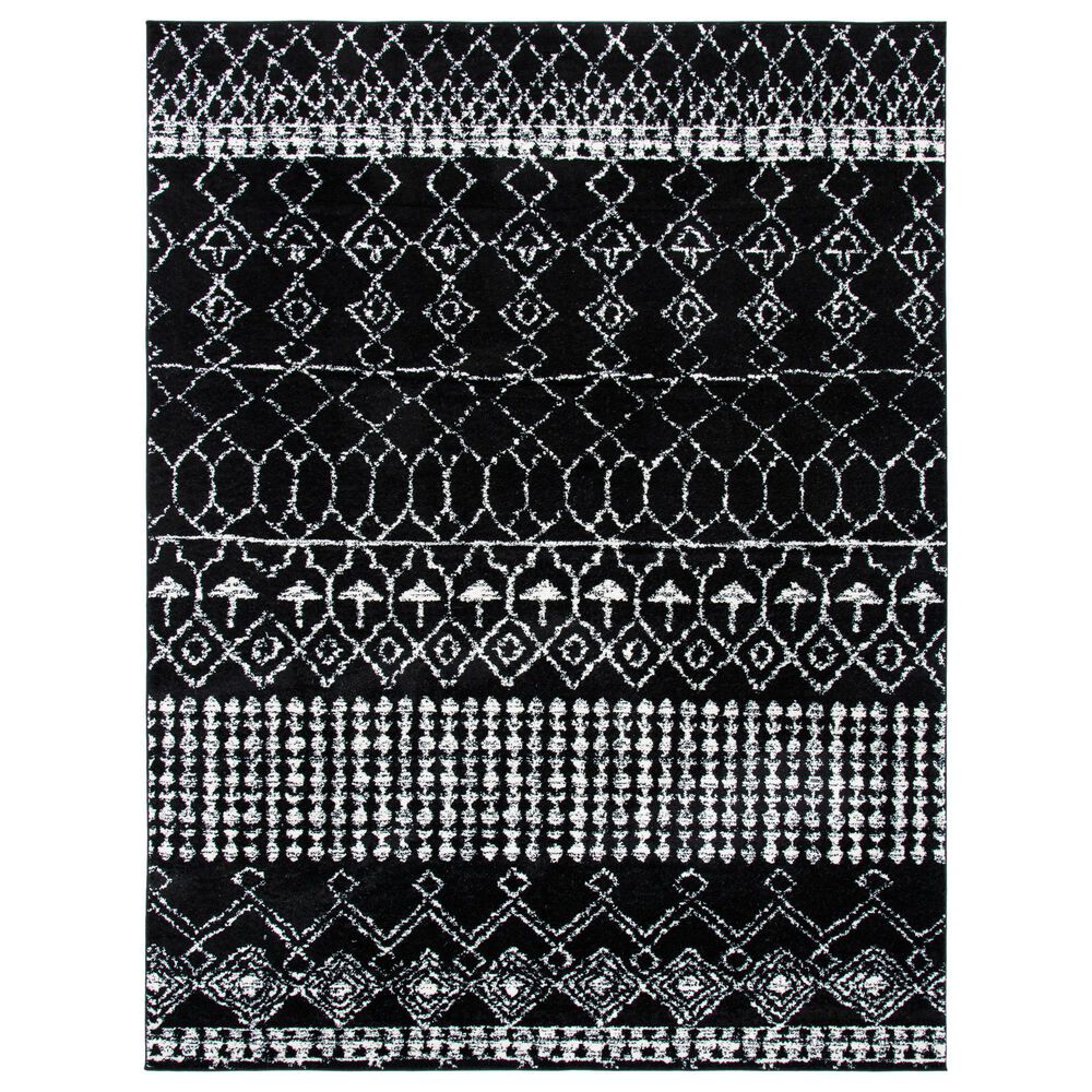 Safavieh Tulum TUL229Z 8" x 10" Black and Ivory Area Rug, , large