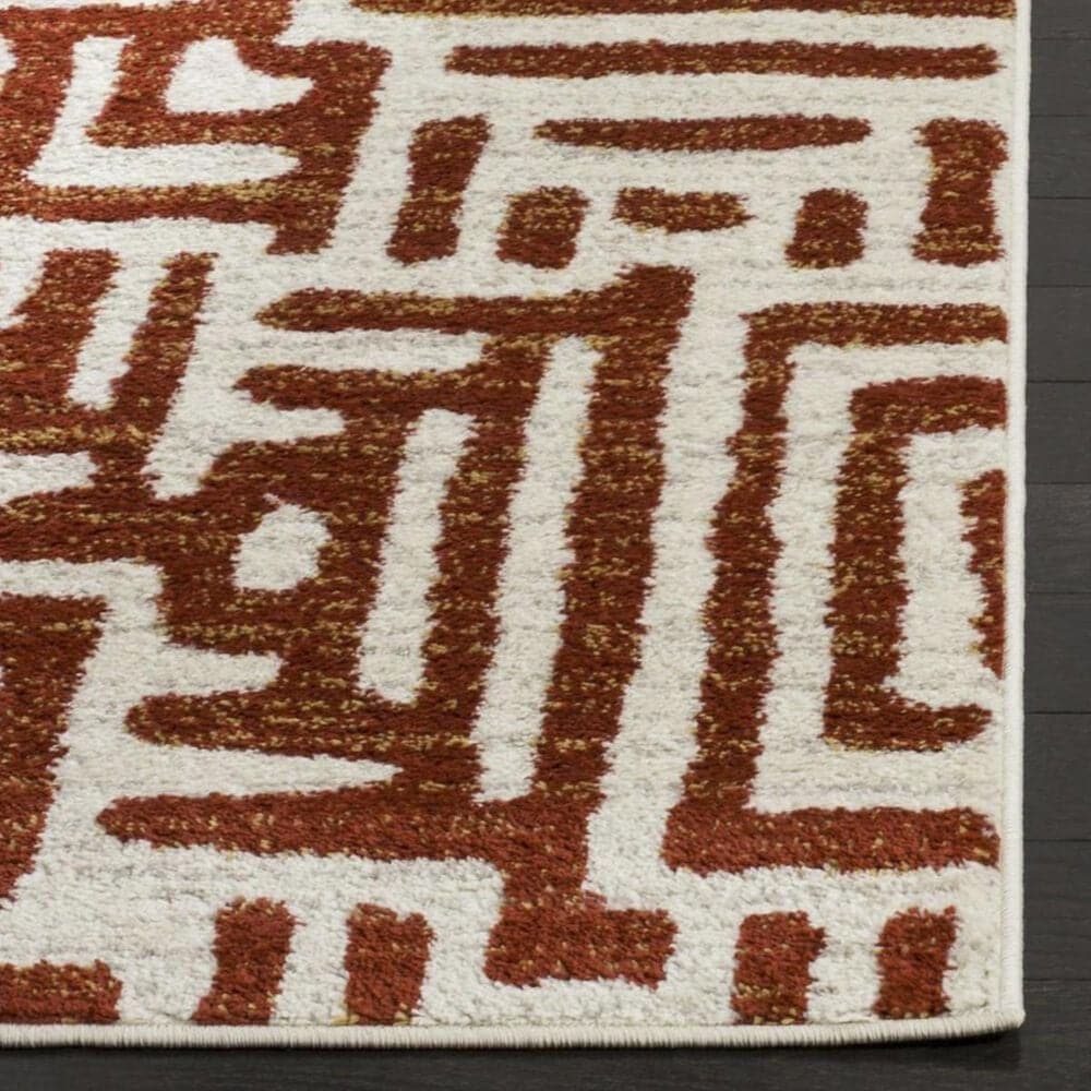 Safavieh Amsterdam AMS106B 5&#39;1&quot; x 7&#39;6&quot; Ivory and Terracotta Area Rug, , large
