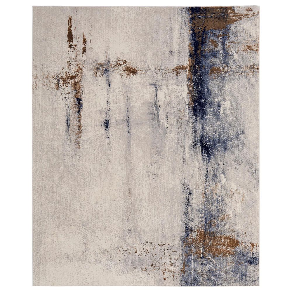 Feizy Clio 7"9" x 10" Ivory and Blue Area Rug, , large