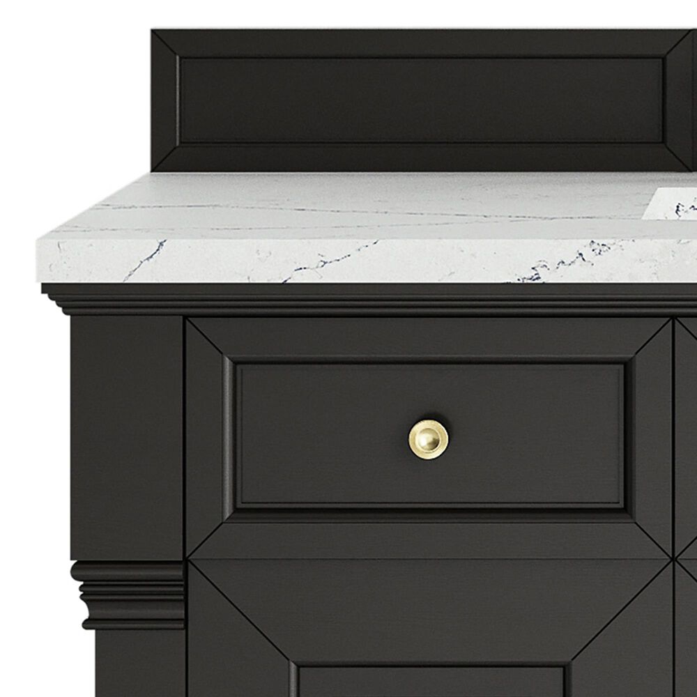 James Martin Vanities Brookfield 48" Single Bathroom Vanity in Black Onyx with 3 cm Ethereal Noctis Silestone Top, Rectangle Sink and FreePower Wireless Charger, , large