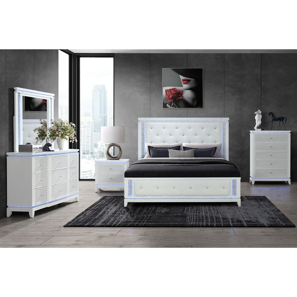 Global Furniture USA Alina Dresser Mirror with LED in White, , large