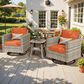 HOMLUX 3-Piece Outdoor Conversation Set in Orange Red, , large