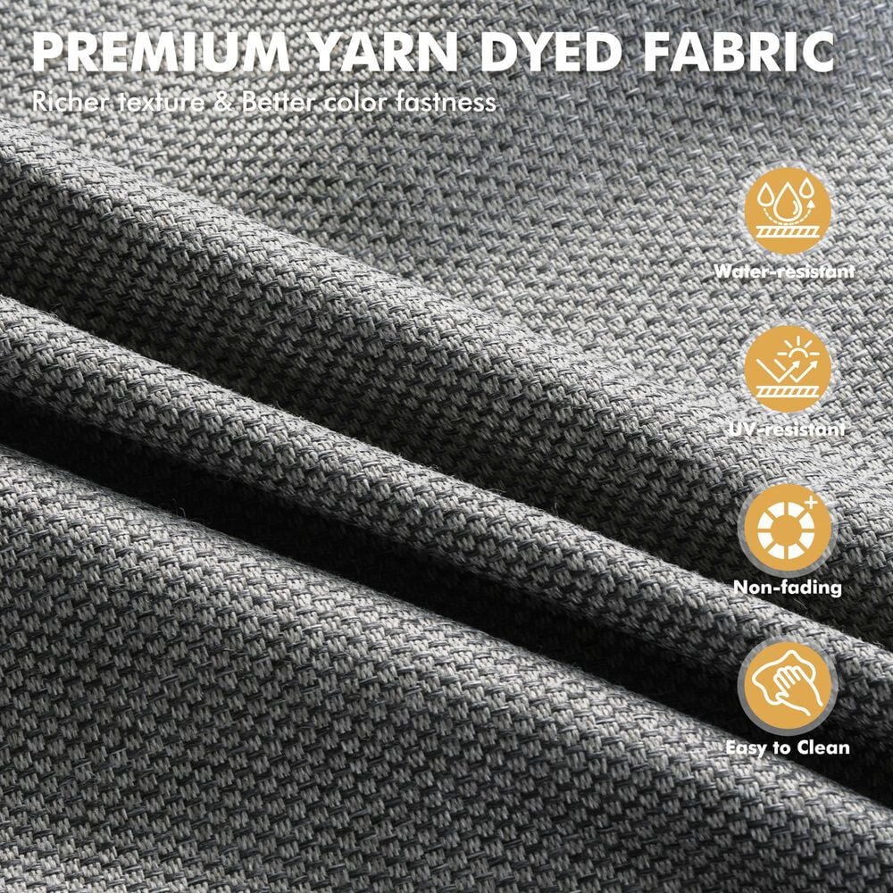 HOMLUX 9-Piece Patio Conversation Set with Illuminated Table in Dark Gray, , large