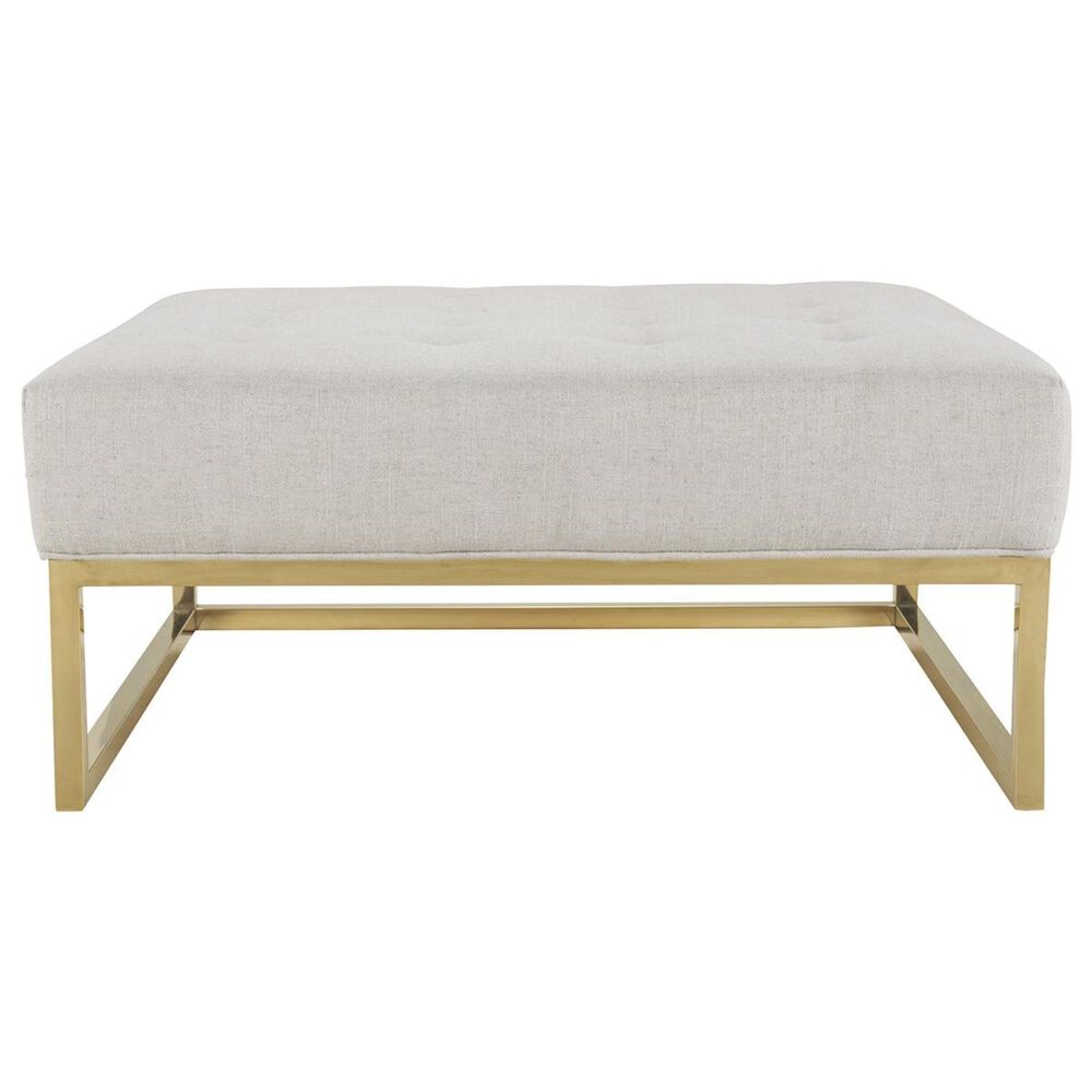 Tov Furniture Nova Metallic Beige Linen Ottoman, , large