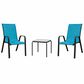 Redline Creation Inc. 3-Piece Patio Chat Set in Black and Turquoise Blue, , large