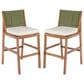 Hearth and Haven Outdoor Bar Stool with Green Wicker Back in Cream (Set of 2), , large